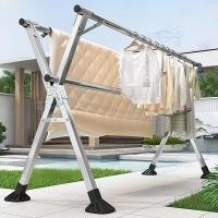 ราคา ราวตากผ้าสแตนเลส ราวตากผ้าพับได้ 240cm ยืด หด พับเก็บได้ รูปทรงตัว X (29782692362)