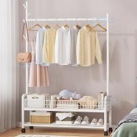 ราคา ราวแขวนผ้า ราวตากผ้า พร้อมเสาเเขวนหมวก ตะกร้ากระเป๋า ที่แขวนผ้า พร้อมชั้นวางของด้านล่าง มีล้อเลื่อน (26486925788)