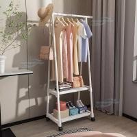 ราคา ชั้นวางของ ราวตากผ้า ราวแขวนผ้า ชั้นวางของแบบมีล้อเลื่อน ราวเเขวนเสื้อผ้า เคลื่อนย้ายสะดวก ประหยัดพื้นที่ใช้งาน (40202022634)