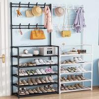 ราคา ชั้นวางรองเท้า ราวตากผ้า มาพร้อมที่แขวนกระเป๋า กุญแจ และที่แขวนหมวก ชั้นวางของ ชั้นรองเท้า ที่เก็บรองเท้า (40854024452)