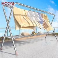 ราคา ราวตากผ้าท่อเหล็ก ราวแขวนเสื้อผ้า โครงเหล็ก พับเก็บได้ แข็งแรง รูปทรงตัว X Drying Rack จัดเก็บสะดวกแข็งแรง ทนทาน (27384732847)