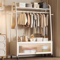 ราคา ราวตากผ้ามาพร้อมลิ้นชัก ตู้เก็บของ ตู้เก็บเสื้อผ้าที่มีราวแขวนเสื้อผ้า แบบมีล้อเลื่อน เคลื่อนไหวสะดวก โครงเหล็ก (41808227152)