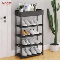 ราคา ชั้นวางรองเท้า 2IN1 สไตล์มินิมอล ชั้นวางของพลาสติกอเนกประสงค์พร้ 3 4 5ชั้น มีให้เลือกทั้งสีดำและสีขาว (43975166582)