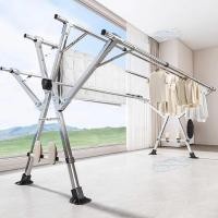 ราคา 5 เส้น ราวตากผ้าสเตนเลส304 ราวตากผ้าพับได้ ราวแขวนผ้า พับเก็บได้ มาพร้อมล้อเลื่อน ยืดหดได้ถึง 240 ซม (27084711872)