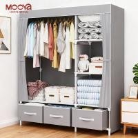 ราคา ตู้เสื้อผ้า ผ้าใบ กันน้ำกันฝุ่น ตู้เสื้อผ้า ท่อขนาด20มม แข็งแรงทนทาน รับน้ำหนักได้ 200กก (42374897987)