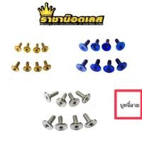 ราคา น๊อตชุดสีคอนโซล บูทจี้ลาย M5 M6 เบอร์8 10 ราคาต่อ1ตัว เงิน ทอง ไทเท (16972999495)