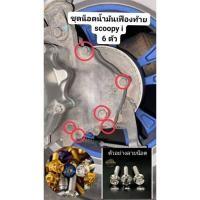 ราคา น๊อตน้ำมันเฟืองท้าย scoopy click 110iiสแตนเลสแท้ 1 ชุดได้ 6 ตัว (29414460429)