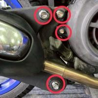 ราคา น๊อตยึดท่อ อาร์ม ใบพัด Mioเก่า finoเก่า ชุด4ตัว เงิน ทอง ไทเท (42922681457)