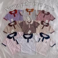 ราคา Nanta polo เสื้อโปโล ลายริ้ว ทูโทน งานปักน่ารักมากกก (41019792003)