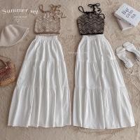 ราคา ชุดเซต 2 ชิ้น มินิมอลตรีมทะเล เสื้อถักสายเดี่ยว กระโปรงยาว (24561052452)