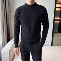 ราคา เสื้อกันหนาวแขนยาวสำหรับผู้ชาย สไตล์ฤดูหนาวใหม่ ครึ่งคอเต่าถัก ด้านในหนา (48300930607)