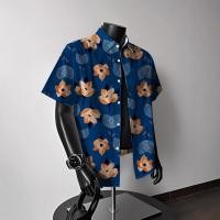 ราคา เสื้อฮาวายผู้ชายแขนสั้น พิมพ์ลายสับปะรดและดอกไม้ เหมาะสำหรับชายหาดและฤดูร้อน (43926334895)