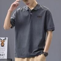 ราคา เสื้อโปโลผู้ชายสำหรับฤดูร้อน ผ้าฝ้ายแท้ แขนสั้น ทรงหลวมไซส์ใหญ่ สไตล์เรโทร (26293142571)