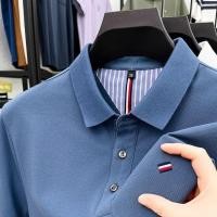 ราคา 100 ผ้าฝ้ายแท้ฤดูร้อนผู้ชายเสื้อโปโลแขนสั้นวัยกลางคนปกบางปักเสื้อยืดด้านบน (25194115494)