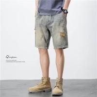 ราคา กางเกงขาสั้นผ้ายีนส์ผู้ชาย สไตล์ย้อนยุค ใส่สบายในซัマー (44067897820)