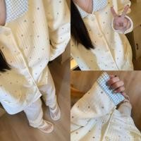 ราคา ชุดนอนน่ารัก ชุดนอนเเขนขายาว สไตล์คุณหนู ผ้าหนานุ่มนิ่ม สวย ตรงปก งานเกาหลีมินิมอลลายจุด พร้อมส่งจากไทย (43974813873)