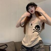 ราคา พร้อมส่ง เสื้อกั๊กฤดูร้อนพิมพ์ลายหัวกะโหลก ผ้าถักกลวง เซ็กซี่ หลวม หวาน เผ็ด ในสไตล์ Y2K เหมาะสำหรับปาร์ตี้ (43561772645)