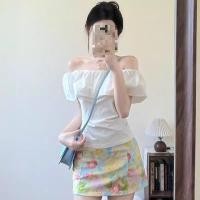 ราคา เสื้อแขนสั้นผู้หญิงสไตล์ฝรั่งเศส ไหล่เปิดข้างเดียว ดีไซน์เซ็กซี่ เหมาะสำหรับปาร์ตี้และสวมใส่วันธรรมดา (41373818591)