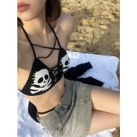 ราคา เสื้อกั๊กเซ็กซี่สไตล์ไทย ลายกะโหลก การออกแบบมีเชือกผูกคอแบบหวานเผ็ด สำหรับปาร์ตี้และการพักผ่อนในทุกวัน (40665188011)