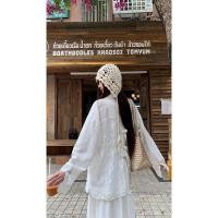 ราคา เสื้อแขนยาวสีขาวแบบฝรั่งเศส พร้อมโบว์ลูกไม้ เหมาะสำหรับฤดูร้อนและการสวมใส่ในชีวิตประจำวัน (42023027671)