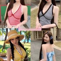 ราคา พร้อมสต็อก จัดส่งที่รวดเร็ว สุภาพสตรีฤดูร้อนเย็นสินค้าใหม่เสื้อผ้าผู้หญิง สไตล์เกาหลี ท็อปส์ สลิงลูกไม้ลายสก๊อตย้อนยุค เซ็กซี่สาวร้อนคอวี ทุกการแข่งขันความปรารถนาบริสุทธิ์ เล่นปา (26135305592)