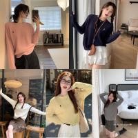 ราคา T744 เสื้อไหมพรมแขนยาวถักเปียงานปักอก (26513681846)