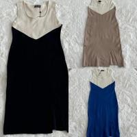 ราคา เดรสทูโทนคอยูแขนสั้นผ้าไหมพรมดี D493 (25114063276)