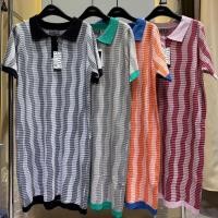 ราคา มินิเดรสคอปกริ้วเล็กลายทางตรง438 (20096230621)
