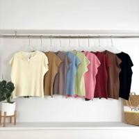 ราคา T868 เสื้อใบเฟิร์นเนื้อผ้าไหมพรมสำลี นิ่ม ใส่สบายไม่ร้อน สีพื้นคอวีวาย ใส่สวยมาก (42702981231)