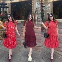 ราคา D821 ชุดเดรสตรุษจีนลายสวยเนื้อผ้าดีใส่สบาย (29873873773)