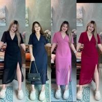 ราคา ลด 50 ใส่โค้ด INCTTL12 เดรสยาวรุ่นแม่อั้มหน้าวีผ่าขาซ้าย193 (23305742687)