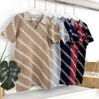 ราคา D893 มินิเดรสไหมพรมคอปกถักนิตติ้งป้าย Nuchyanee (26942507584)