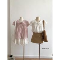 ราคา เสื้อแขนตุ๊กตา คอปก แต่งผ้าระบาย และลูกไม้ช่วงอก (42759153919)