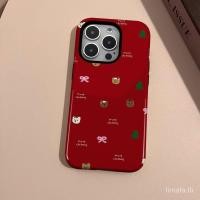 ราคา เคสโทรศัพท์มือถือแบบแข็ง สองชั้น ลายหมีคริสต์มาสน่ารัก สําหรับ Iphone 14 11 12 13 15 14plus 12pro XR XS XSMAX 15promax 7 8plus 11promax 13promax (18496425447)