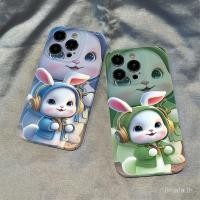 ราคา เคสโทรศัพท์หูฟังกระต่ายสีสันสดใส สำหรับ iPhone 11 Pro Max 12 Pro Max 13 Pro Max 11 12 13 14 15 16 Pro Max X XR XS 14 Plus กันกระแทก ปกแข็งด้าน (29929352344)