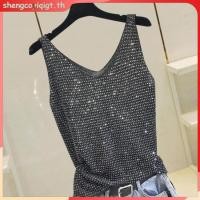 ราคา เสื้อสายเดี่ยวแขนกุด คอวี ผ้าเรยอน ประดับเพชร ทรงหลวม เข้ากับทุกการแต่งกาย สําหรับผู้หญิง มีสีทอง สีเงิน (24736637251)