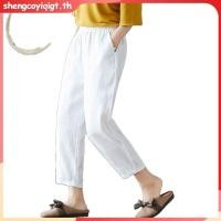 ราคา Yingbao กางเกงฮาเร็มผ้าฝ้ายผ้าลินินทรงหลวมสําหรับผู้หญิงพลัสไซส์ M 4Xl (51801338188)