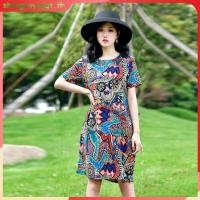 ราคา 现货 ชุดเดรสทรงหลวมลายดอกไม้สไตล์เกาหลี เสื้อผ้าผู้หญิงไซส์ใหญ่ แฟชั่นสําหรับสาวอวบ เลดี้แม่วัยกลางคน 2411c28 (44223762938)