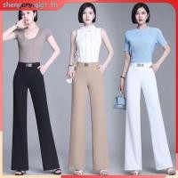 ราคา กางเกงขากว้าง เอวสูง ผ้าเดรป แบบบาง ทรงตรง แฟชั่นฤดูร้อน สําหรับผู้หญิง (27317857692)