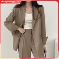 ราคา ส่งไวจากไทยMSD เสื้อเบเซอร์แขนยาวสีพื้นทรง กางเกงขายาว สูทผู้หญิง blazer สูทสีดำ สูทสีชมพูพาสเทล ชุดสูทสีขาว สูทสีน้ำตาล (29927939060)