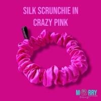 ราคา ยางรัดผมผ้าไหมมัลเบอร์รี่แท้ 100 Scrunchies Crazy Pink ส่งต่อ Midi ไซส์กลาง (40653613838)