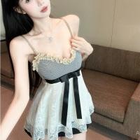 ราคา ชุดเสื้อกล้ามลูกไม้สีขาวสำหรับผู้หญิง ดีไซน์รัดเอวสไตล์ฝรั่งเศสฤดูร้อน เสื้อแขนกุดเซ็กซี่สำหรับใส่กลางแจ้ง (40001274743)