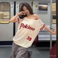 ราคา เสื้อฤดูร้อนสไตล์อเมริกัน ถักไหล่เอียง แขนสั้น 2025 ย้อนยุค ใส่สบาย (43906296082)