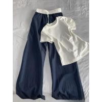 ราคา สูทสตรีสีขาวยอดนิยมสไตล์เกาหลีพร้อมกางเกงขากว้างสีกรมท่า (43460783545)