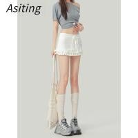 ราคา กระโปรงเอวสูงสีขาวสำหรับผู้หญิง ออกแบบมาเพื่อป้องกันแสงสะท้อน มีพลอยเทียมประดับ เหมาะสำหรับสวมใส่ในฤดูใบไม้ผลิและฤดูใบไม้ร่วง (41124392599)