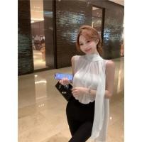 ราคา Aaiting บลูซชิฟฟอนแขนกุดสีขาวสำหรับผู้หญิง สไตล์ฝรั่งเศส ดีไซน์บาง ความรู้สึกบริสุทธิ์ ความปรารถนา ท็อปหรู (28930919192)