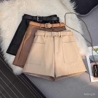 ราคา S 5XL กางเกงขาสั้นหนัง PU สีดำสำหรับผู้หญิง ปี 2025 เอวสูง ทรงหลวม ทรง A Line ขากว้าง สำหรับใส่ด้านนอก กางเกงขาสั้นบู๊ต (44004295008)