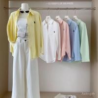 ราคา เสื้อผู้หญิงแขนยาวลายใบไม้ร่วงสไตล์เกาหลี ผ้าฝ้ายแท้ ม้าน้อยปักสีฟ้า ทรงหลวม (42868099515)