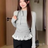 ราคา เสื้อยืดแขนยาวสไตล์เกาหลี สลิมฟิต เหมาะสำหรับฤดูหนาว ออกแบบใหม่ทรงบอล (40969086059)