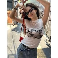 ราคา เสื้อกั๊กแขนกุดผู้หญิง ลายพิมพ์แมวน่ารัก ทรงบางพอดีตัว ทำให้ดูผอมเพรียว (40157893497)
